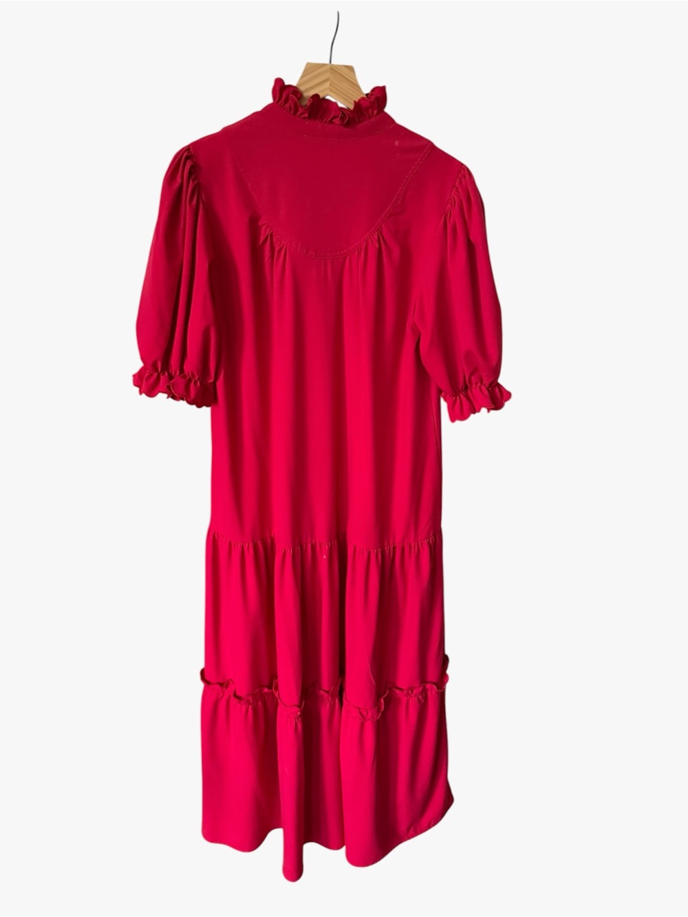 Pomander Place Red Ruffle-Trim Midi Dress - Picture 2 of 6
